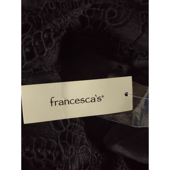 Francesca's Miami Crotchet Lace Overlay Dress Size S Black Sleeveless Boho - Picture 9 of 11